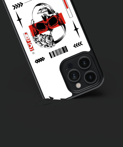 Premium Vector | Head half skull brutalism |Phone Cover | Glass Case