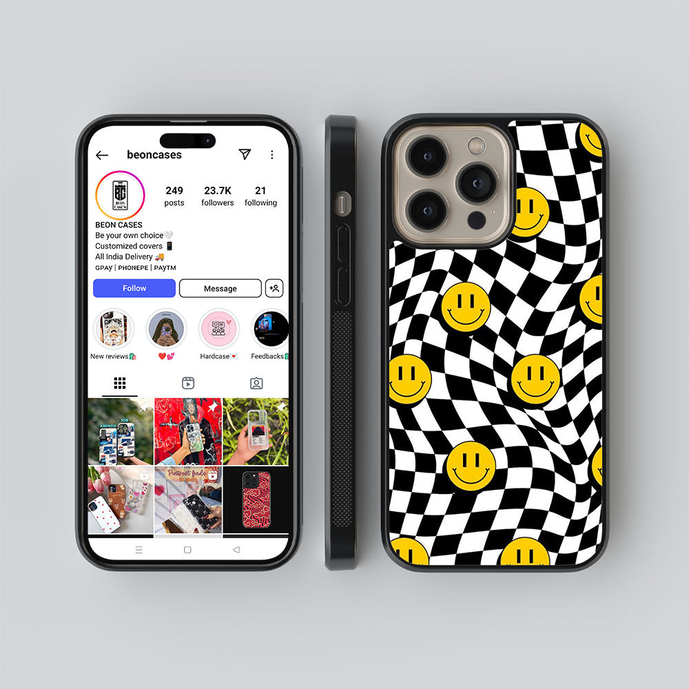 Checks & Smile Glass Phone Case