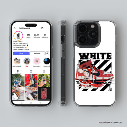 White Sneaker Glass Phone Case