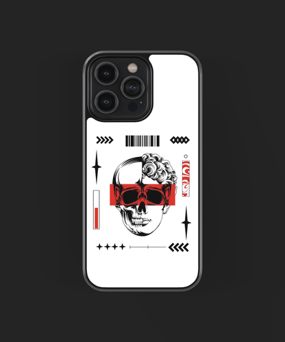 Premium Vector | Head half skull brutalism |Phone Cover | Glass Case