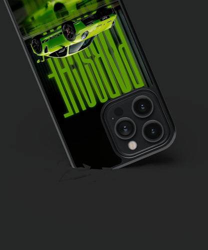 Vibrant Green Porsche automobile, |Phone Cover | Glass Case