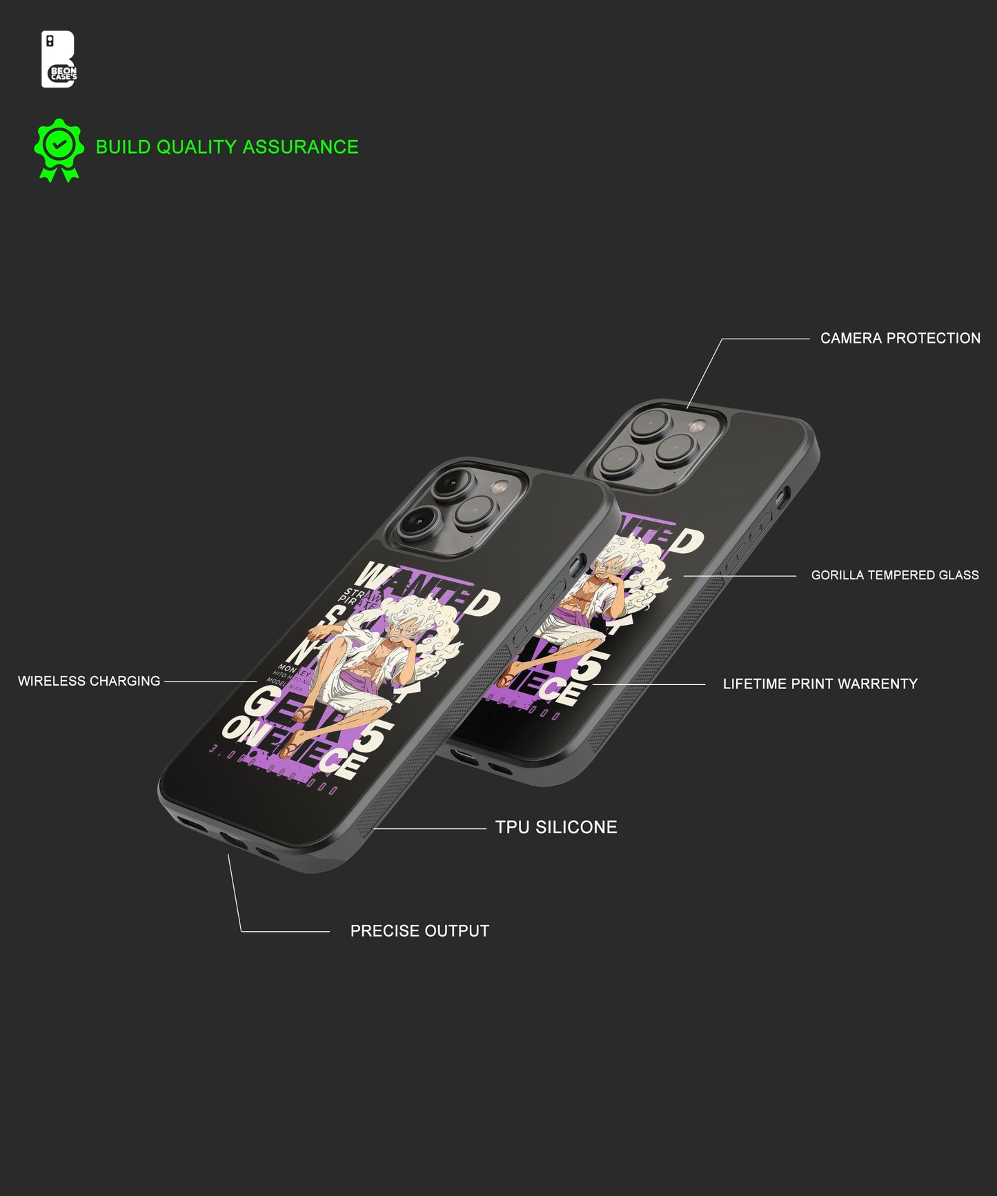 Luffy Gear 5 One Piece |Phone Cover | Glass Case